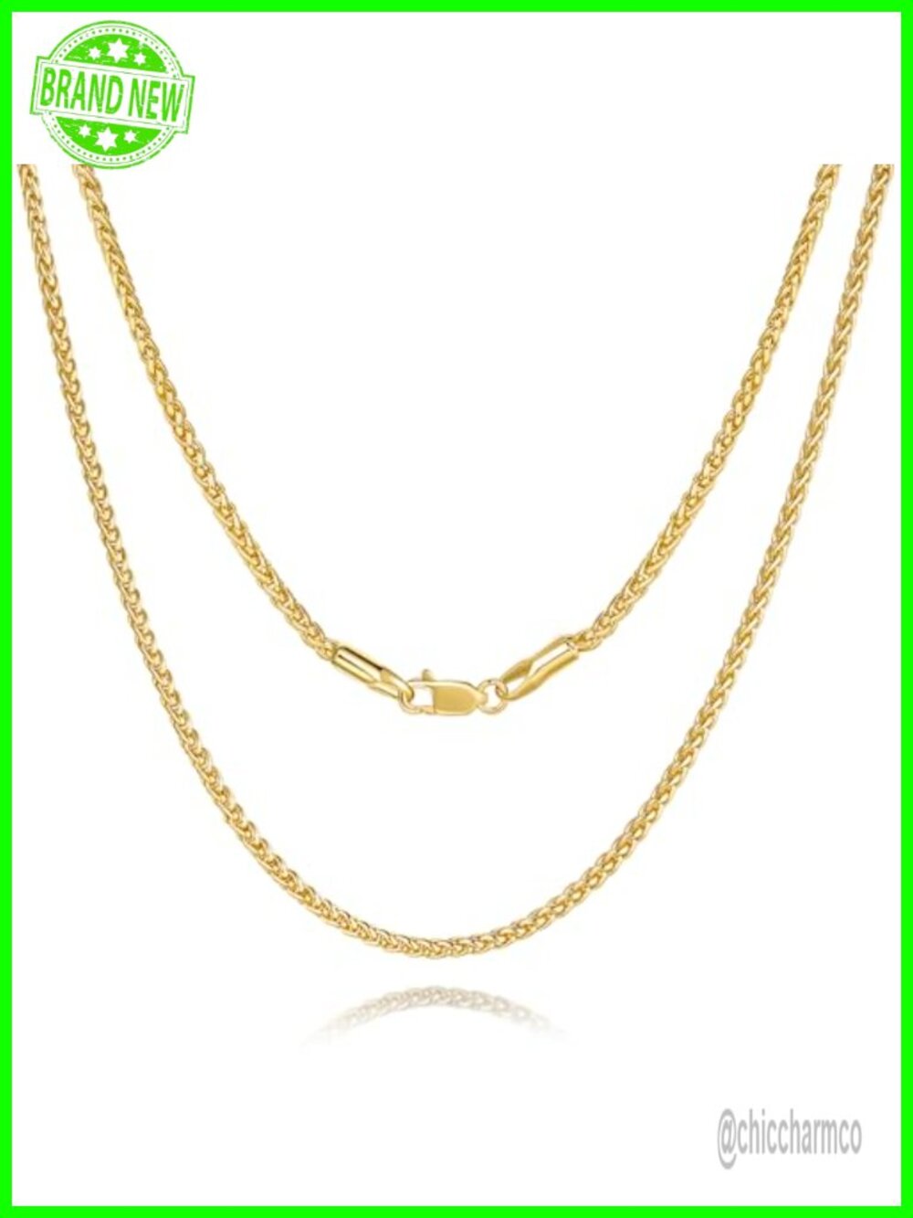 14K Gold Plated Franco Chain Necklace 1.3mm Women Layering